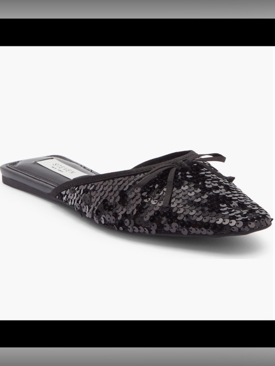 Steven New York Shoes - Steven New York Sequin Pointed Toe Mule - Black
